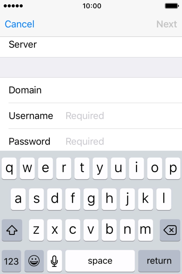 Press Username and key in the username. Press Username and key in the username.
