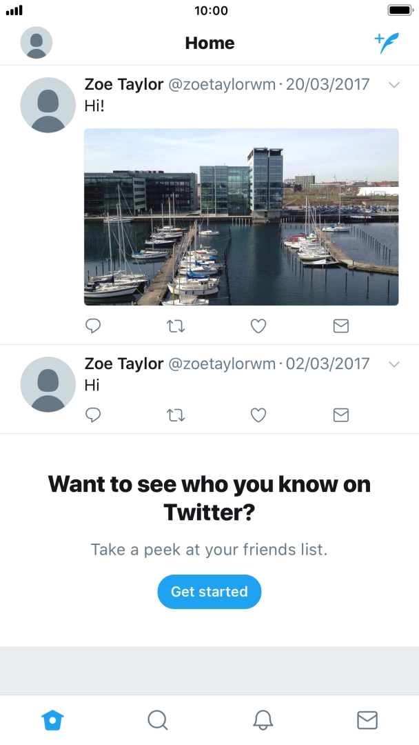 Press the new tweet icon. Press the new tweet icon.