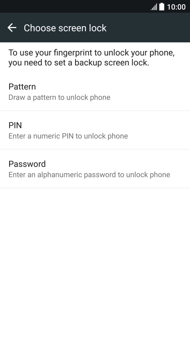 Press the required setting and follow the instructions on the screen to create an additional phone lock code. Press the required setting and follow the instructions on the screen to create an additional phone lock code.