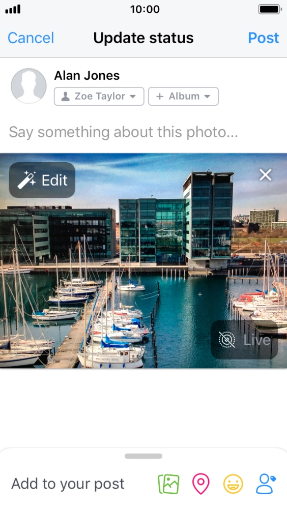 Press the text input field. Press the text input field.