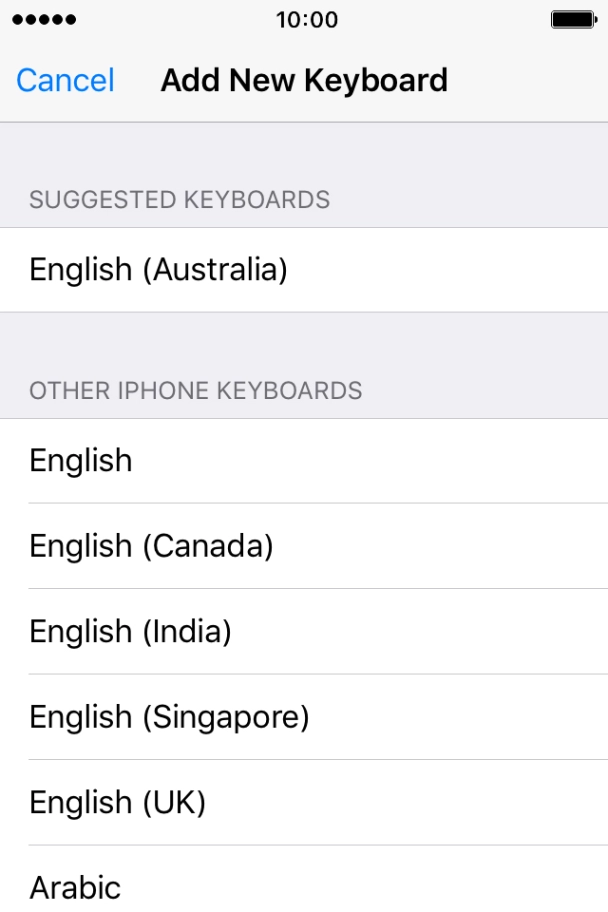 Press the required language to add it.