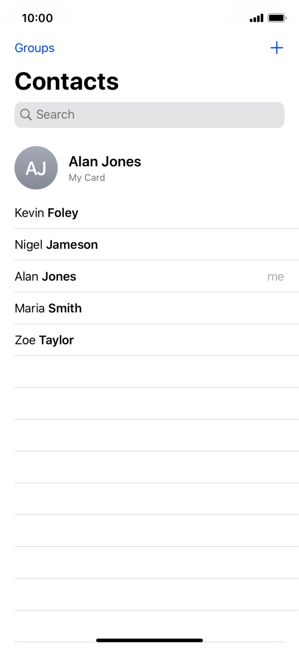 Press the required contact. Press the required contact.