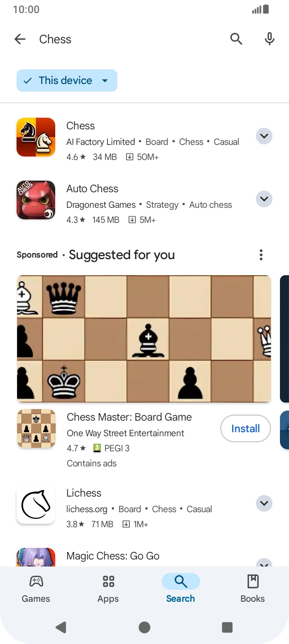 Press the required app. Press the required app.