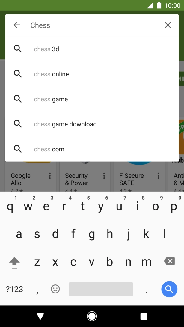 Key in the name or subject of the required app and press the search icon.