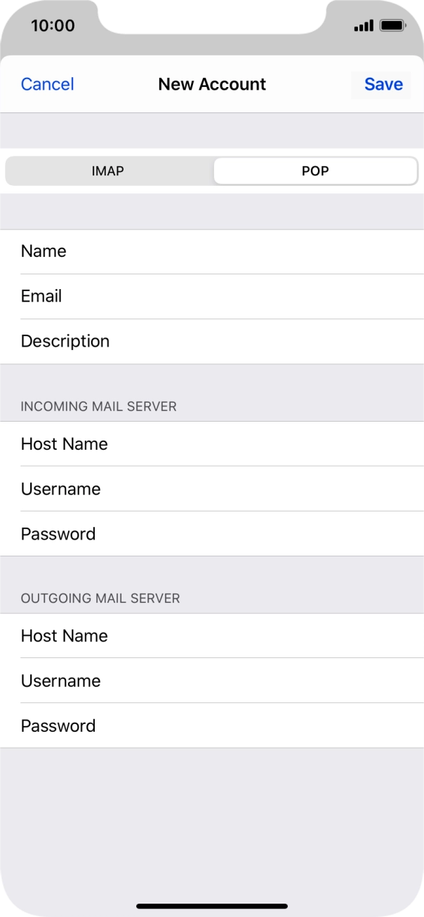 Press Save. Your email account has now been set up. To select more settings for incoming and outgoing server, proceed with the following steps. Press Save. Your email account has now been set up. To select more settings for incoming and outgoing server, proceed with the following steps.