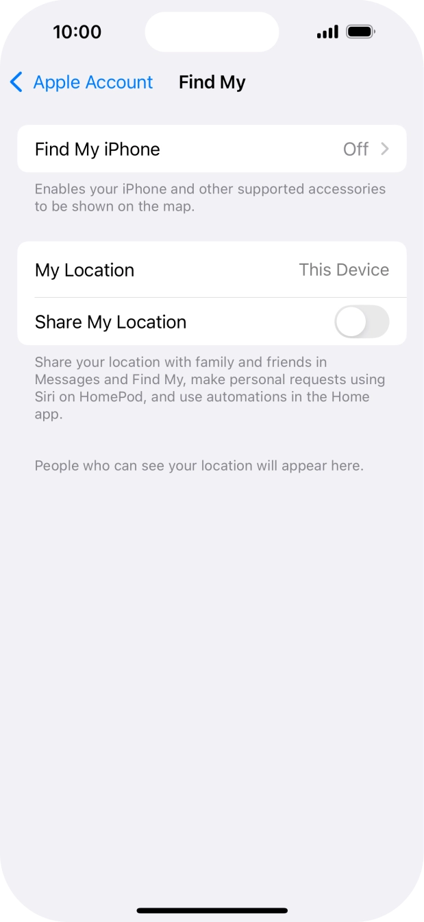 Press Find My iPhone. Press Find My iPhone.