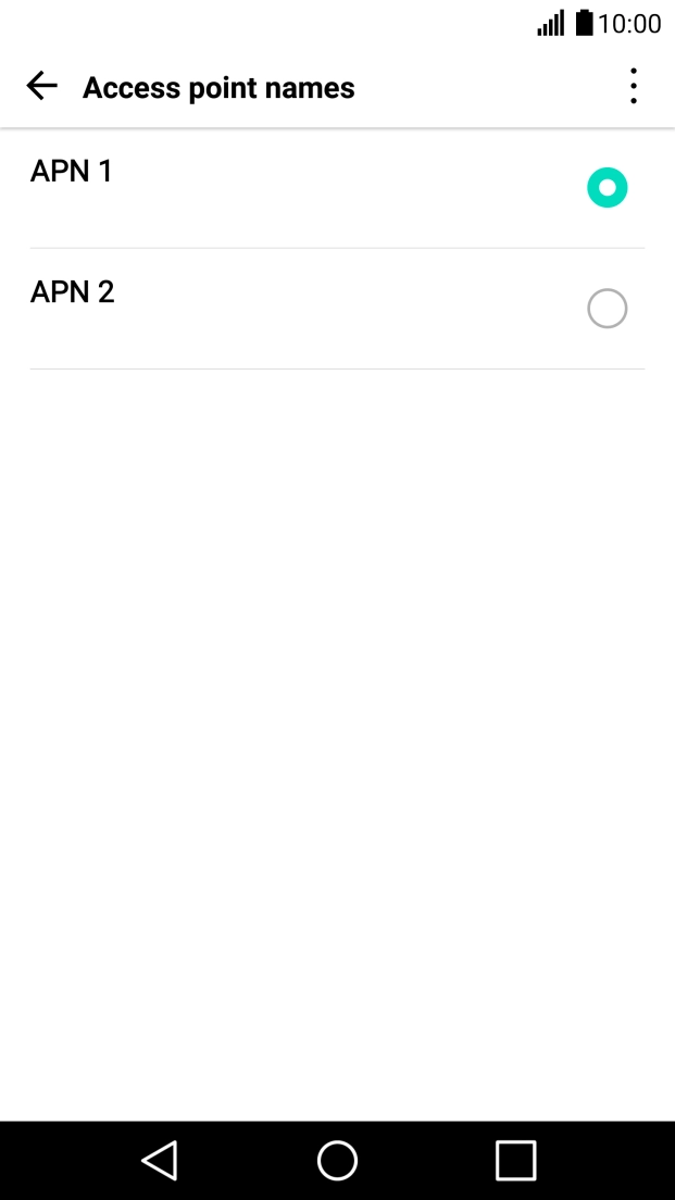 Press the field next to the data connection to activate it.