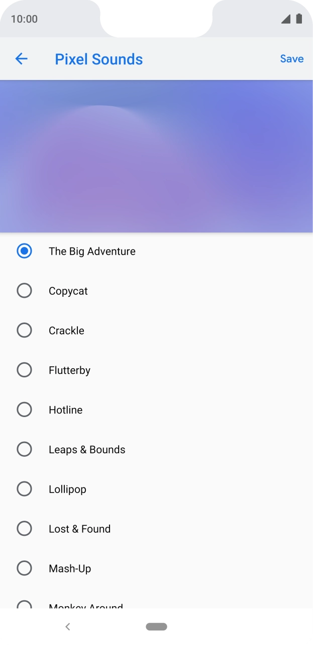 Press the different ring tones to hear them.