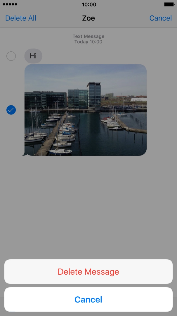 Press Delete Message. Press Delete Message.