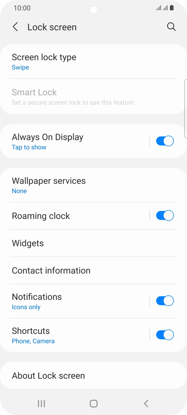 Press Screen lock type. Press Screen lock type.