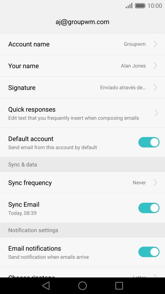 Press the Home key to return to the home screen.