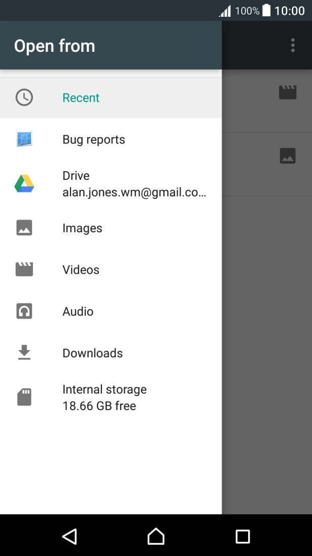 Press the required category and go to the required folder. Press the required category and go to the required folder.