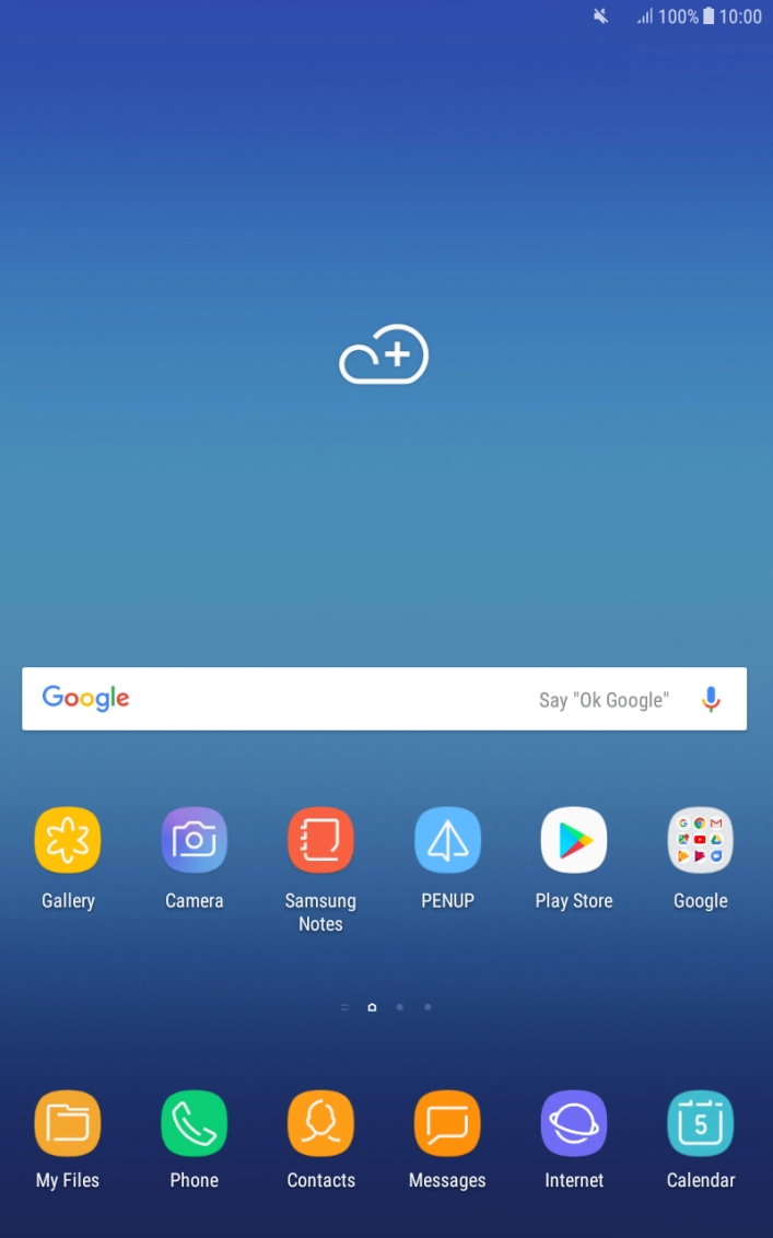 The silent mode icon shows that silent mode is turned on and all tablet sounds are turned off.