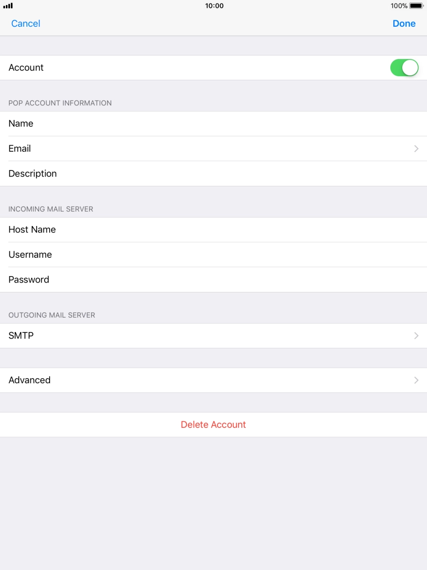 Press SMTP. Press SMTP.