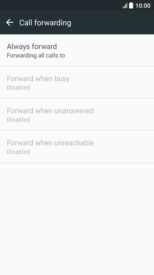 Press the required divert type.