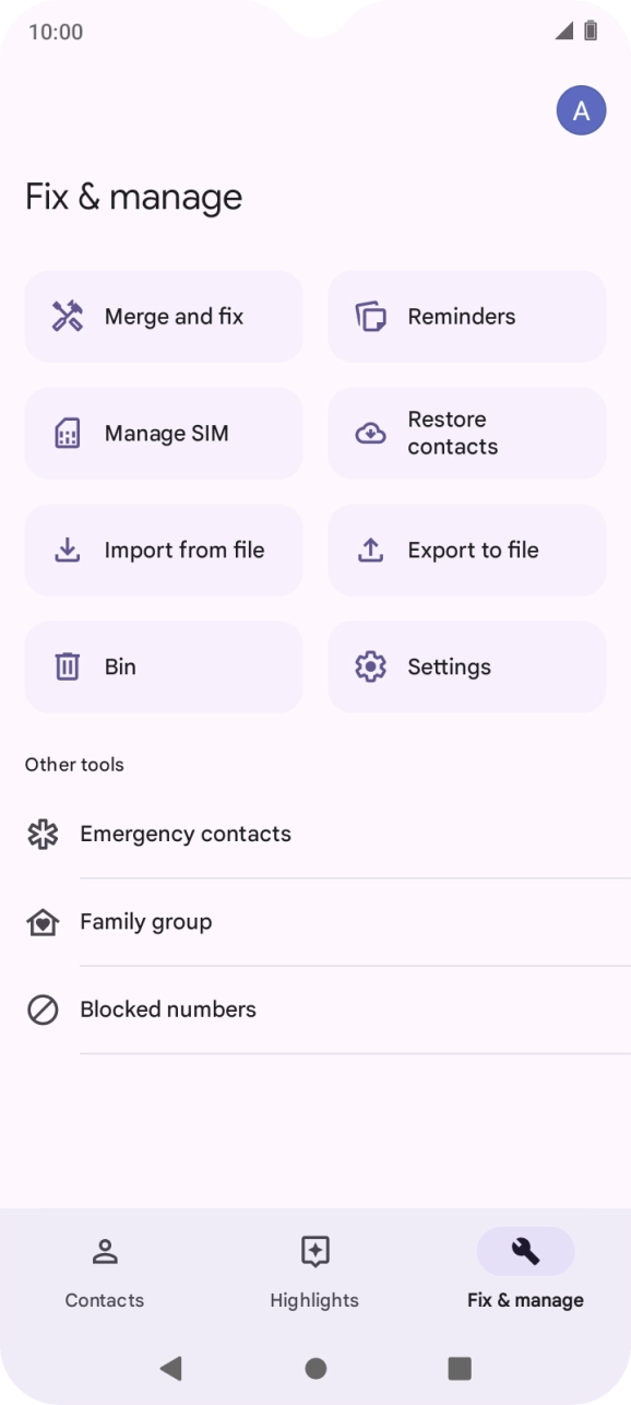 Press Manage SIM. Press Manage SIM.