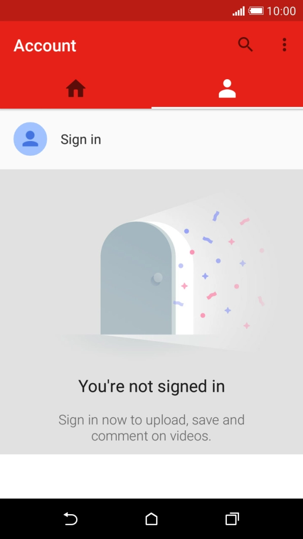 Press Sign in.