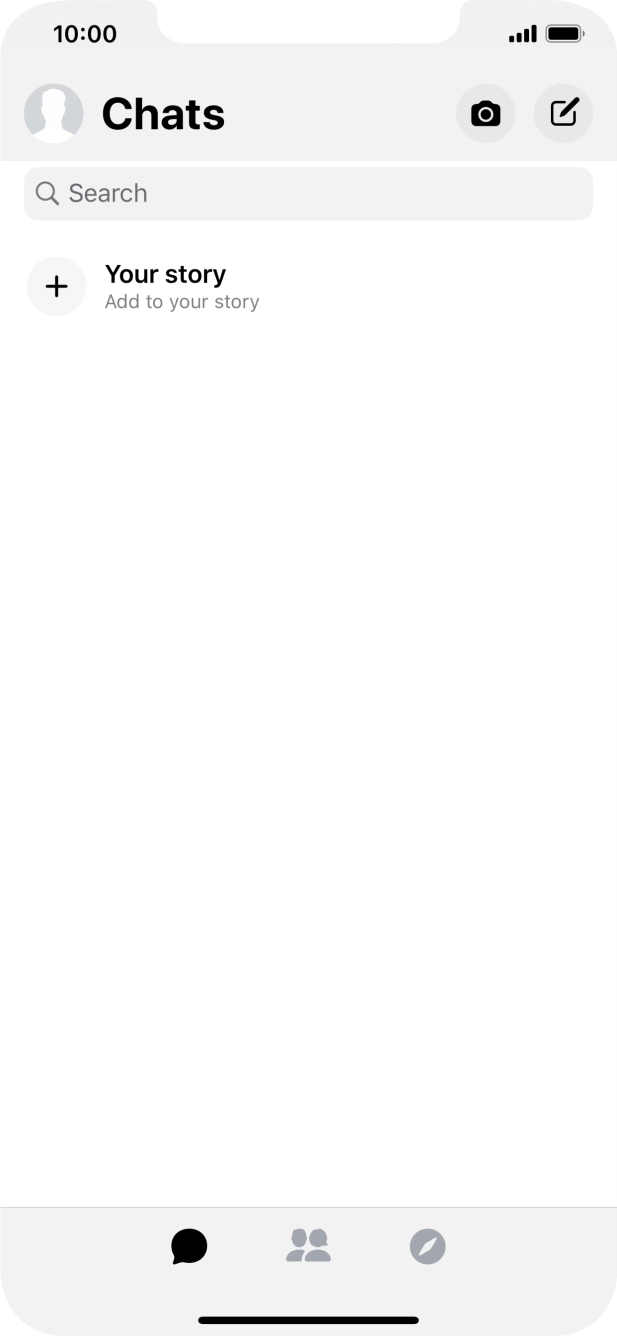 Press the new message icon. Press the new message icon.