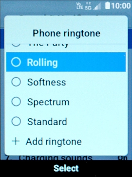To use a different ring tone than the default ones, select Add ringtone and follow the instructions on the screen to select the required ring tone.
