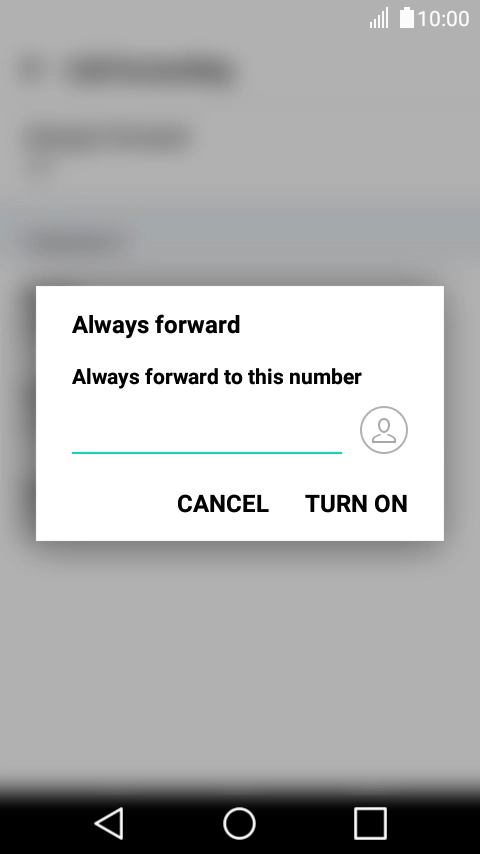 Key in +61101 and press TURN ON.