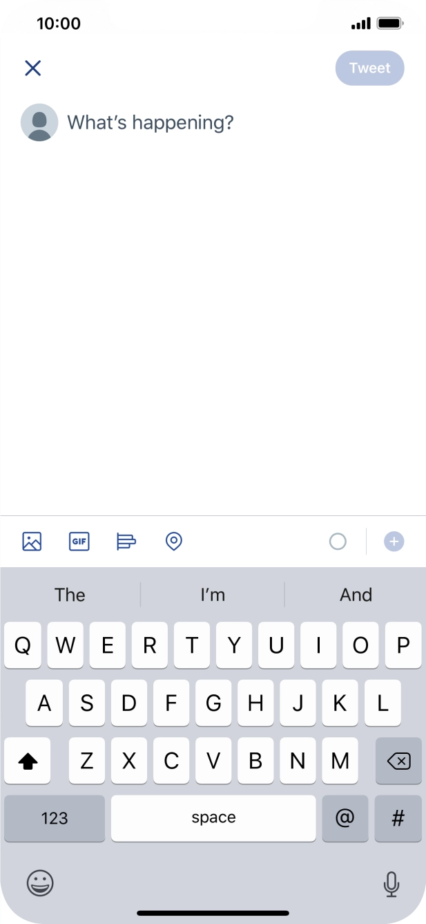 Press the text input field. Press the text input field.