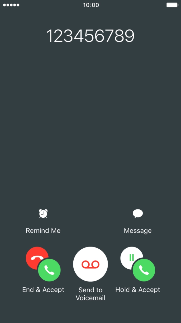 When you have an ongoing call, a new call is signalled by a sound. Press Hold & Accept to answer the new call.