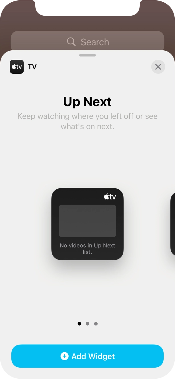 Slide your finger right or left on the screen to select the required widget size. Slide your finger right or left on the screen to select the required widget size.
