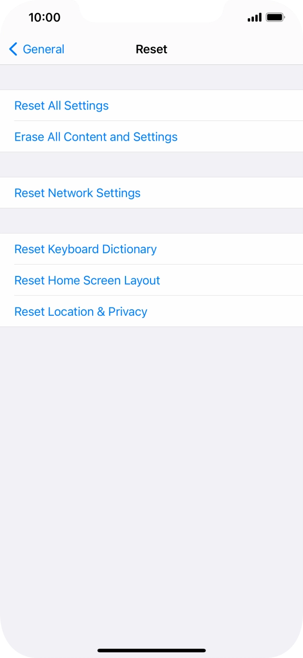 Press Reset All Settings. Press Reset All Settings.