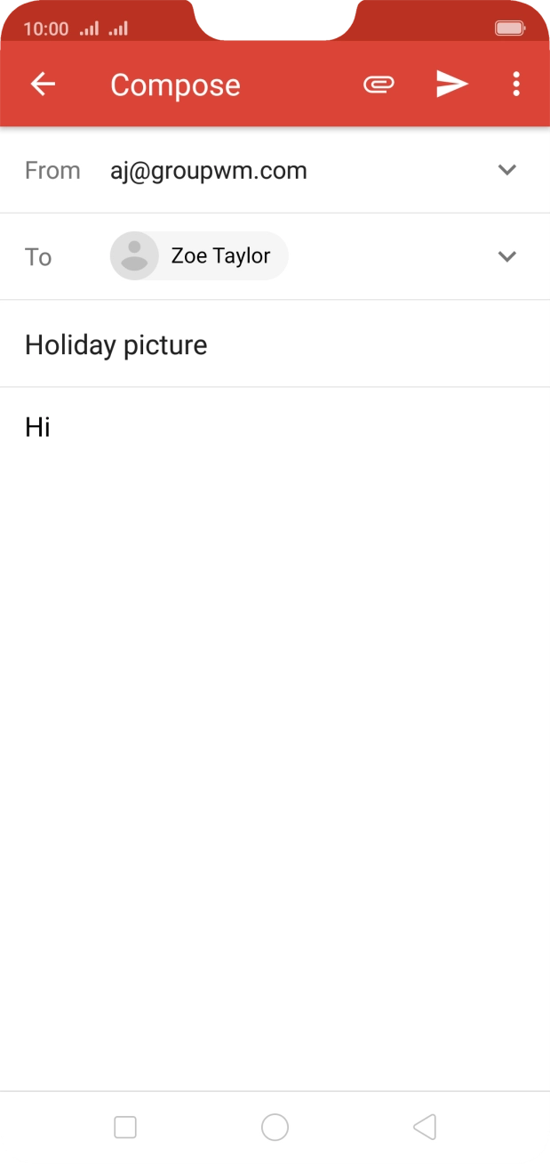 Press the attachment icon. Press the attachment icon.