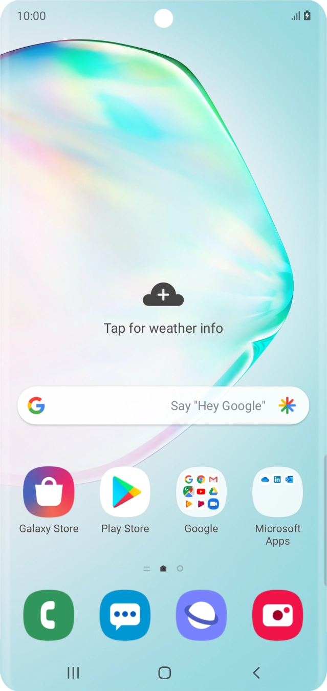 The battery charging icon shows that the battery is charging.