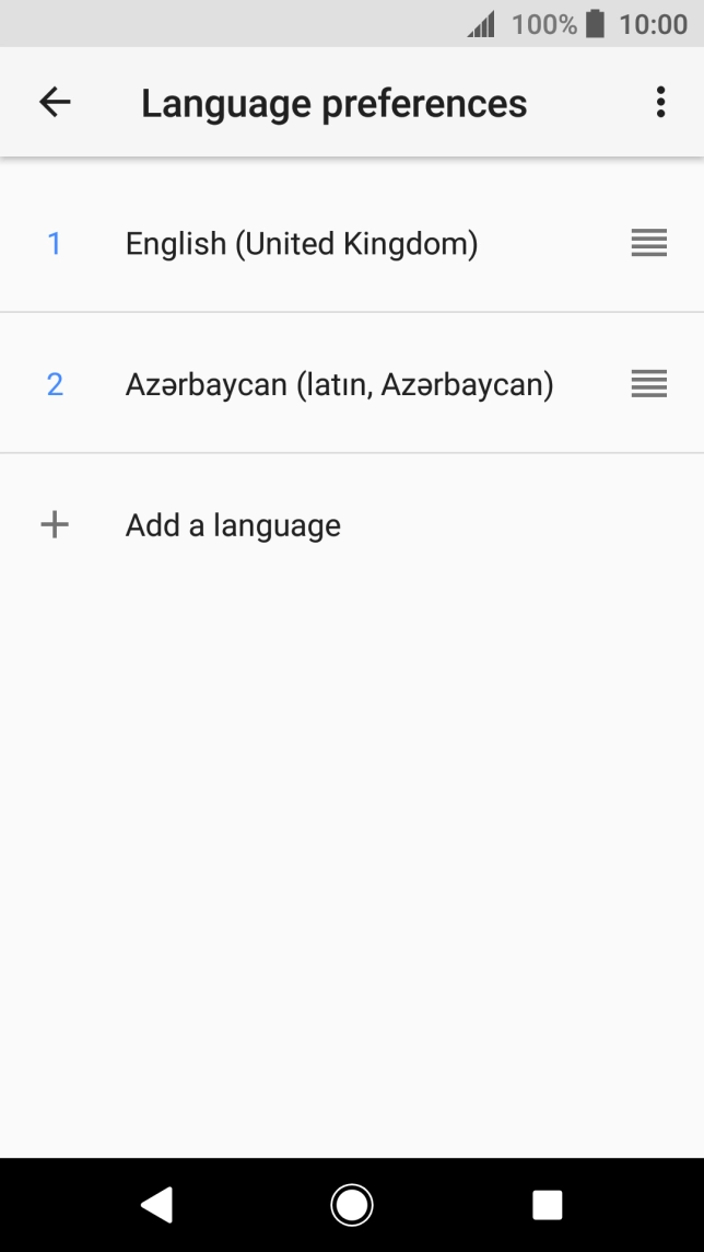 To select the new language as the default language, press the move icon next to the required language and drag it to the top of the list.