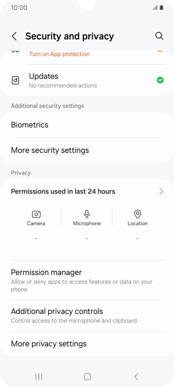 Press More security settings. Press More security settings.