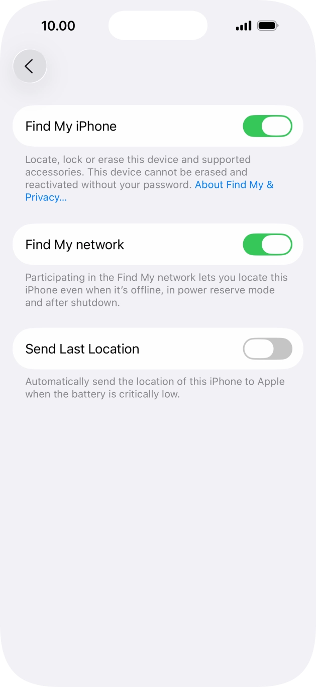 Press the indicator next to Press the indicator next to