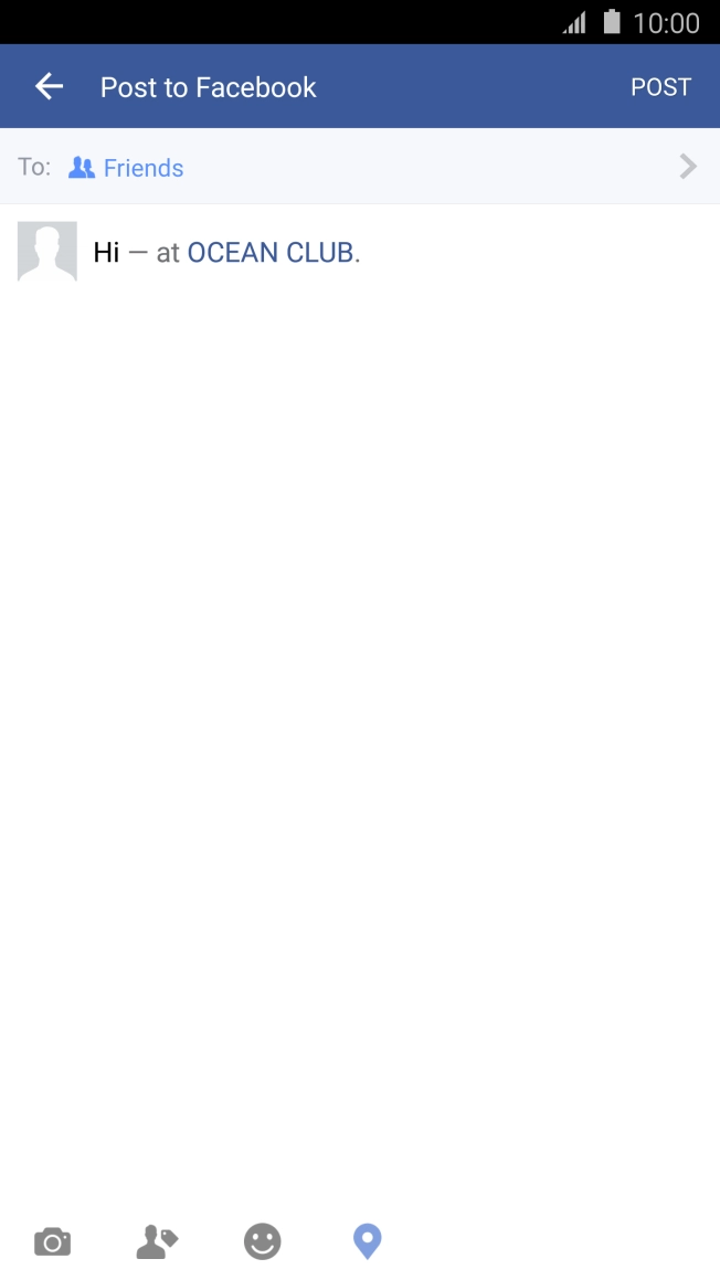 Write the required text and press POST.