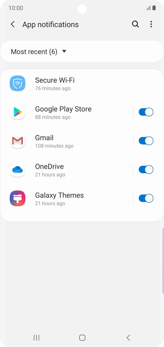 Press the indicators next to the required apps to turn the function on or off. Press the indicators next to the required apps to turn the function on or off.