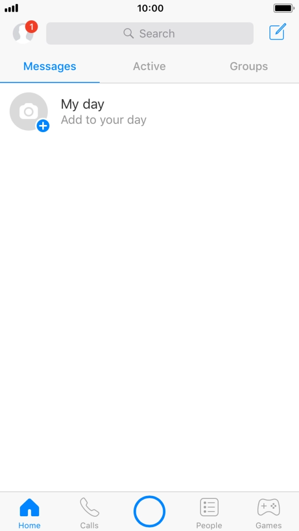 Press the new message icon. Press the new message icon.