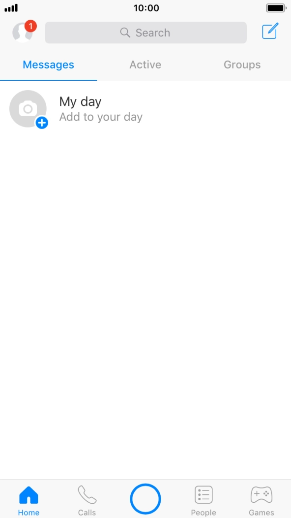Press the new message icon. Press the new message icon.