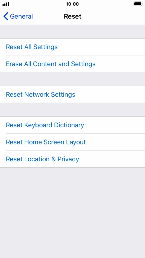 Press Reset All Settings. Press Reset All Settings.