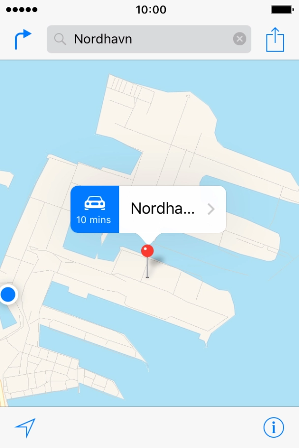 Press the navigation icon next to the required destination. Press the navigation icon next to the required destination.
