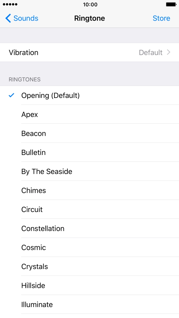 Press the different ring tones to hear them.