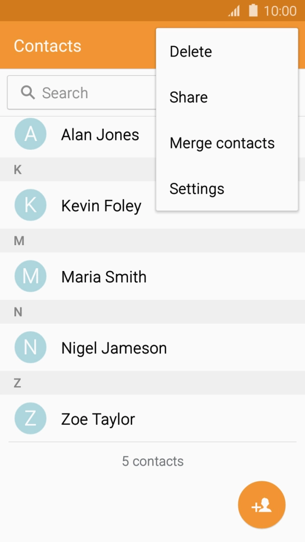 Press Merge contacts. Press Merge contacts.