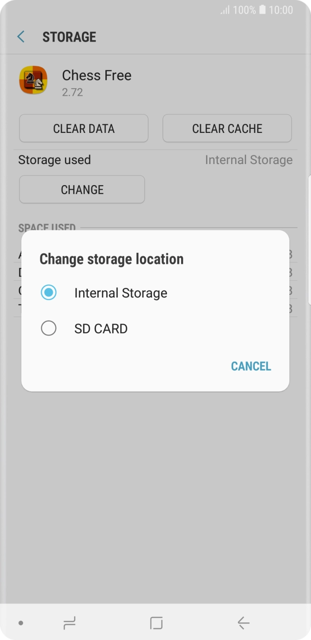 Press the name of the memory card. Press the name of the memory card.