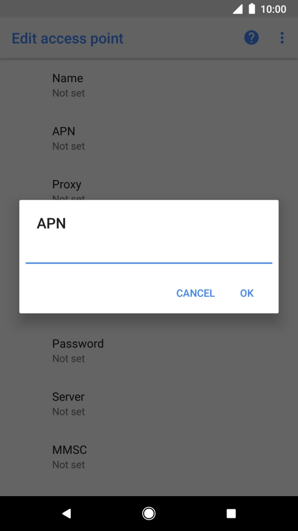 Key in telstra.wap and press OK.