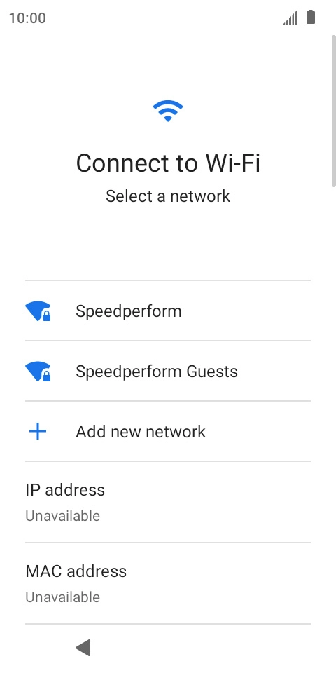 Press the required Wi-Fi network.