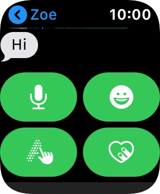 Press the microphone icon and follow the instructions on the screen to record and send the message.