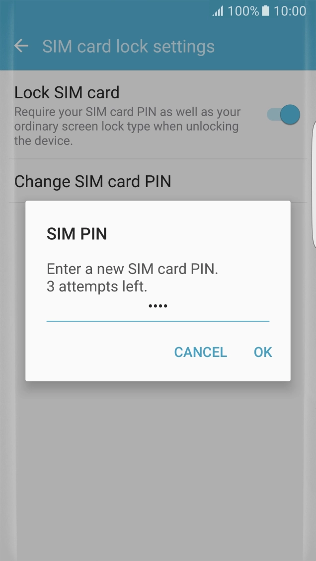 Key in a new four-digit PIN and press OK. Key in a new four-digit PIN and press OK.