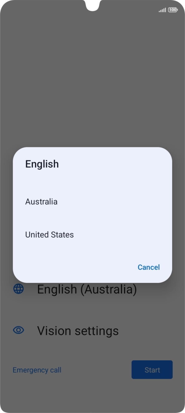 Press the required region. Press the required region.