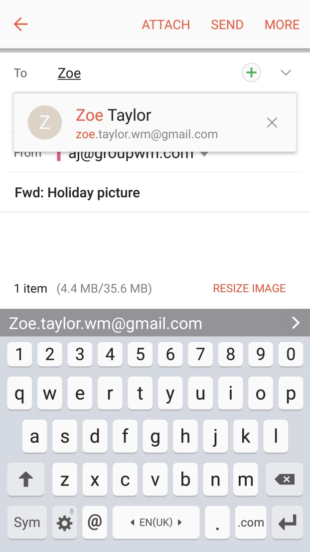 Press the required contact.