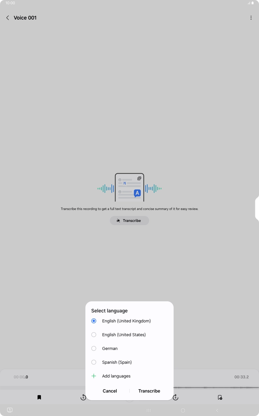 Press the recorded language. Press the recorded language.