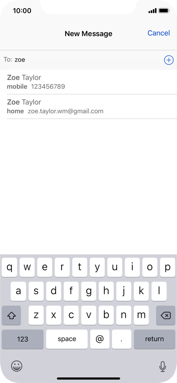 Press the required contact. Press the required contact.